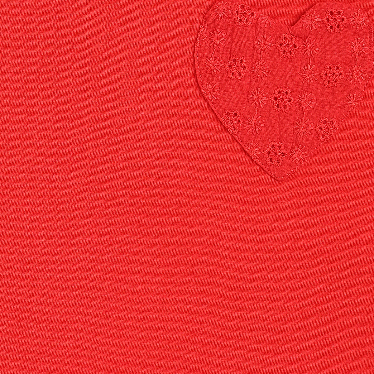 Girls Heart Applique T-Shirt , Red