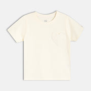 Girls White Short Sleeve Knit Top