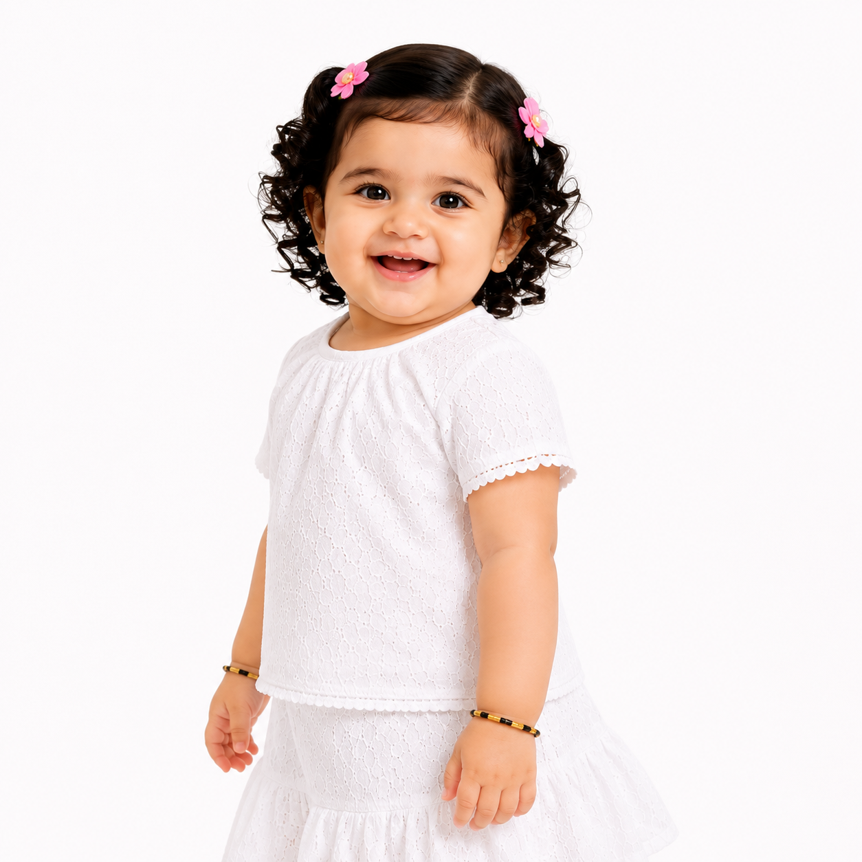 Girls White Lounge Wear