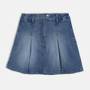 Girls Light Blue Elasticated Skirt