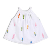 Girls Embroidered Sleeveless Top , White