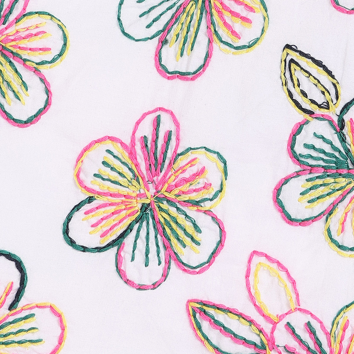 Girls White Short Sleeve Woven Top