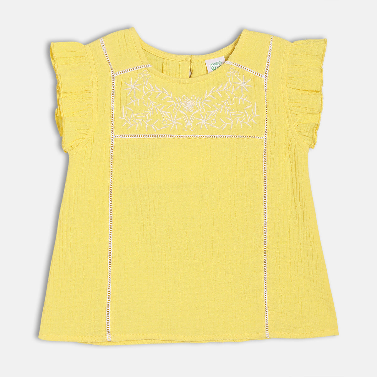 Girls Yellow Woven Top