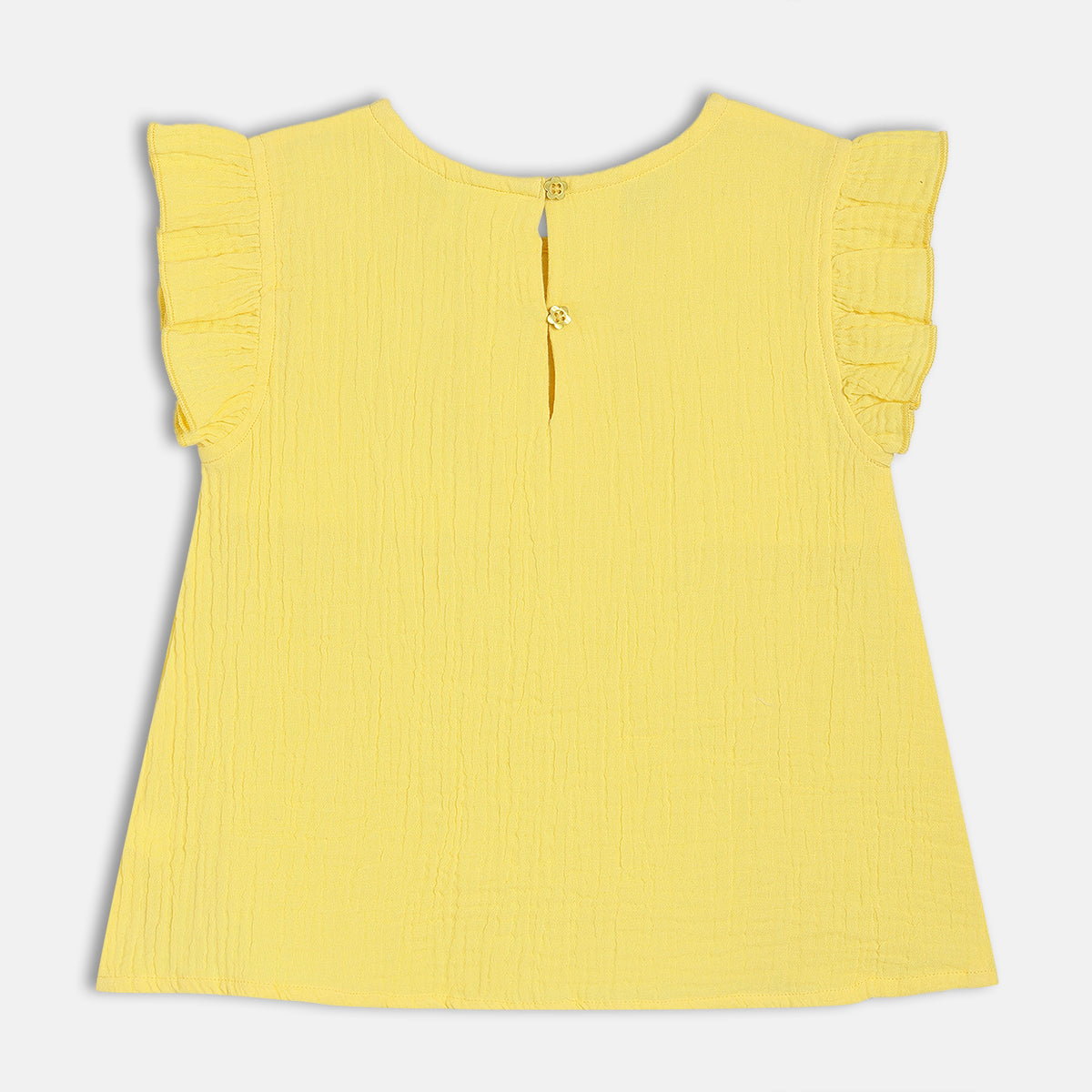 Girls Yellow Woven Top