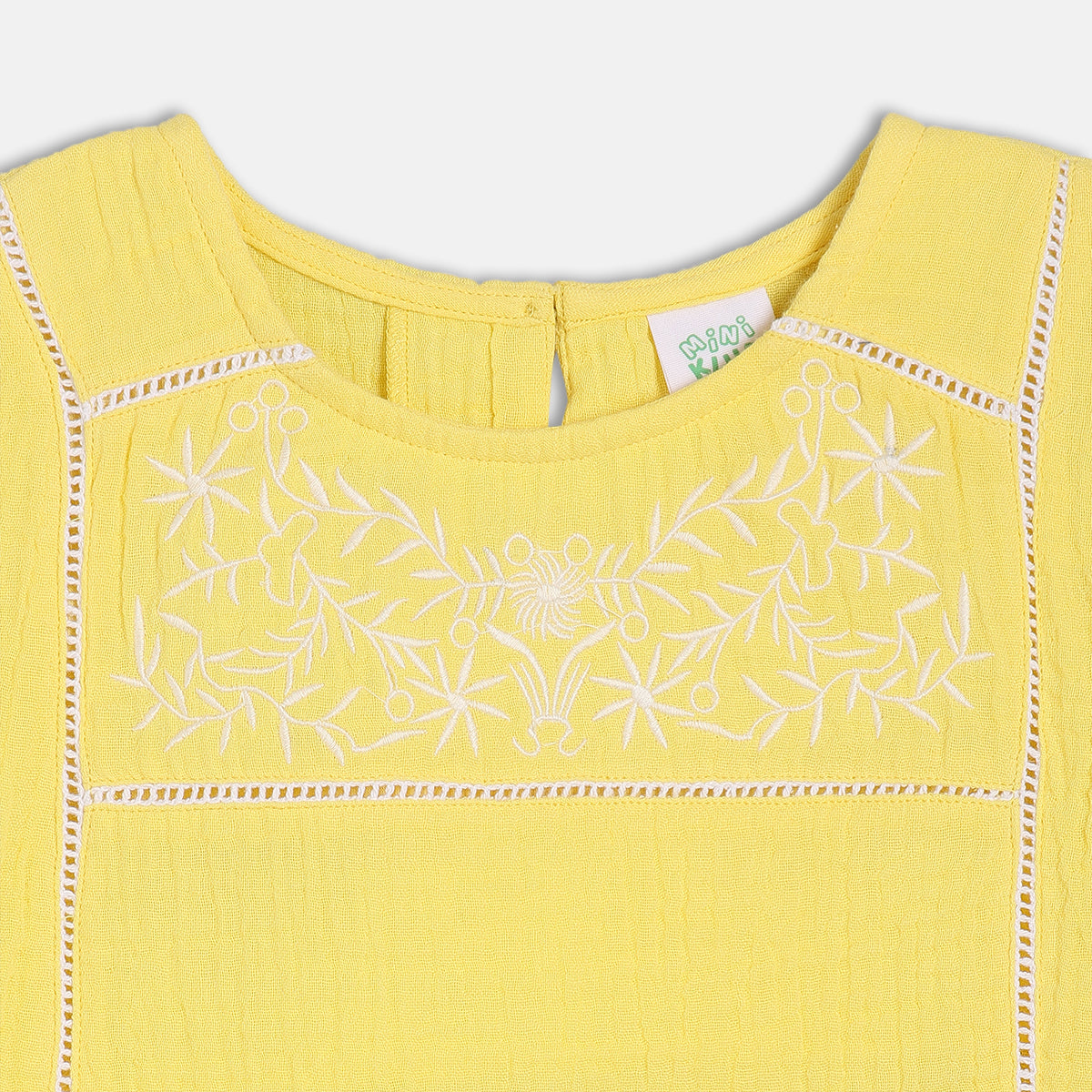 Girls Yellow Woven Top