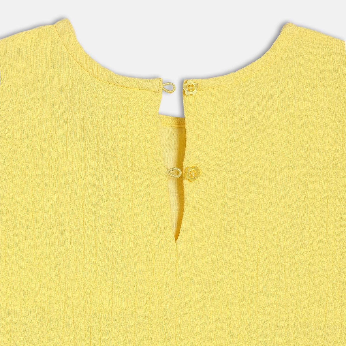 Girls Yellow Woven Top