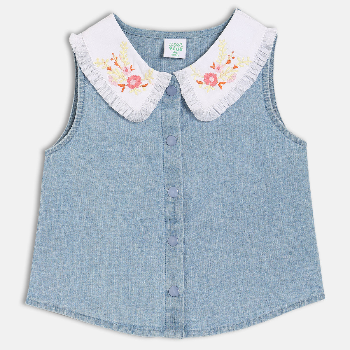 Girls Blue Woven Top