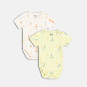 Boys White/Green Body Suit