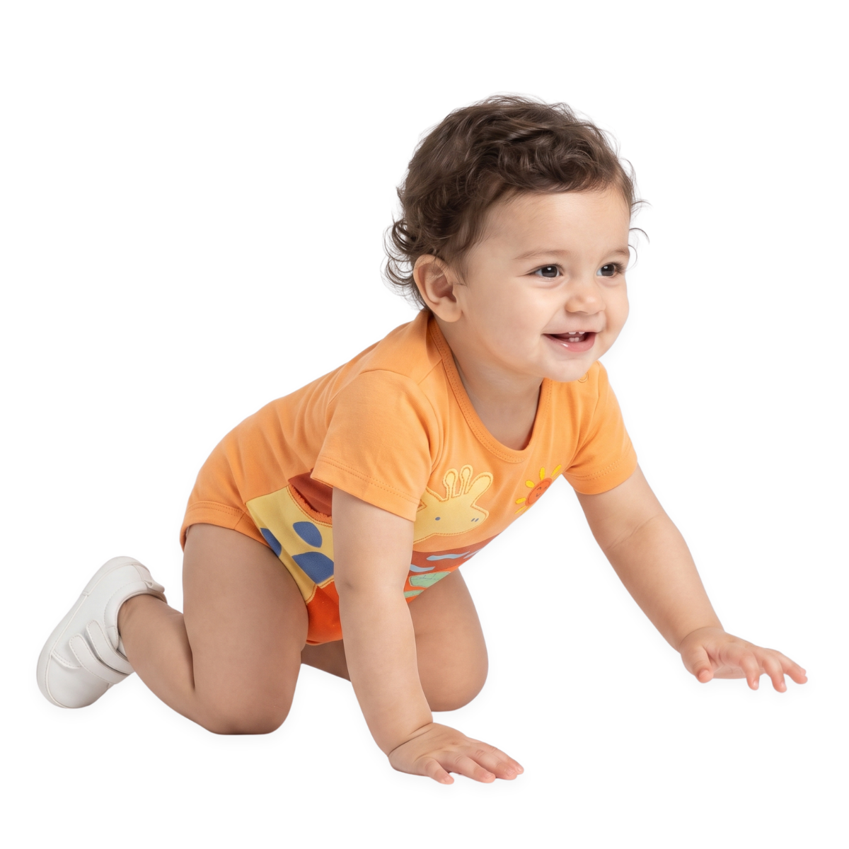 Boys Orange Short Sleeve Body Suit