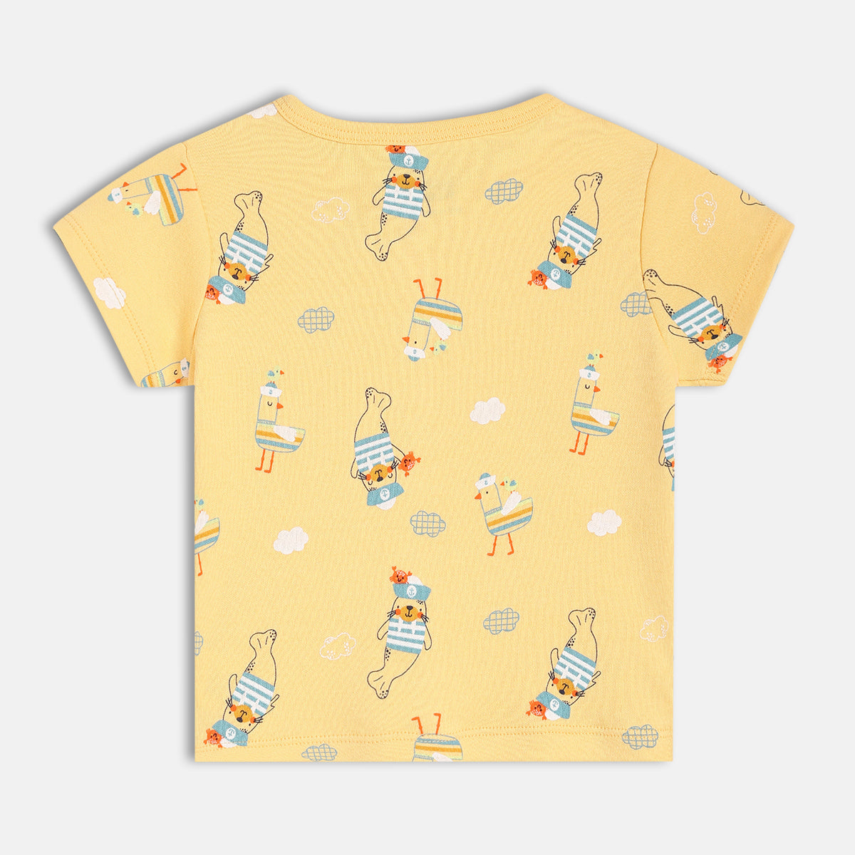 Baby Boys Printed And Solid Front Open Vest Pack Of 2, Mustard Yellow And Light Yellow