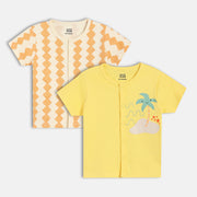 Boys Yellow/White Front Open Vest
