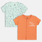 Boys Blue/Orange Front Open Vest