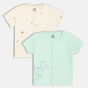 Boys Cream/Blue Front Open Vest