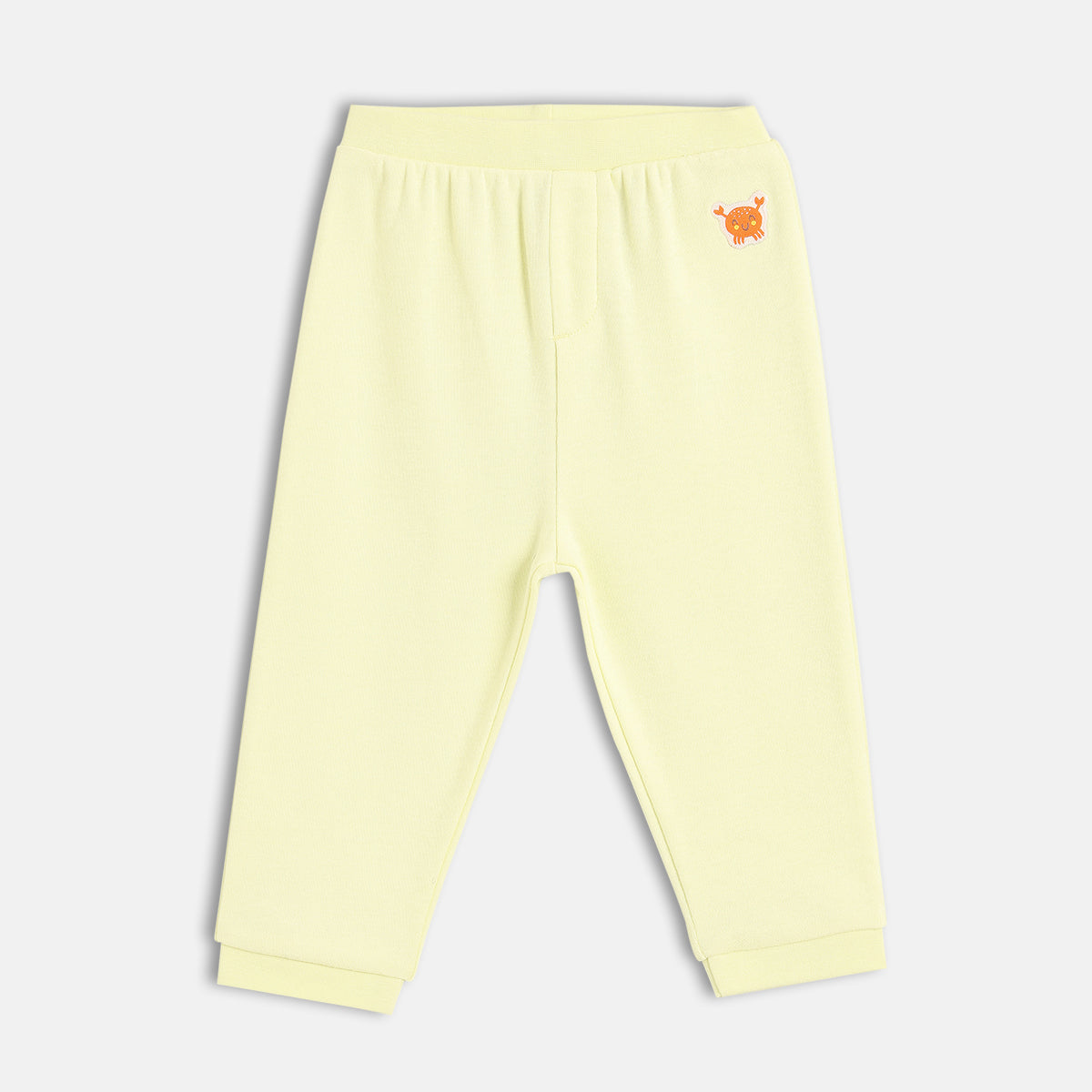 Baby Boys All Over Print And Solid Pants Pack Of 2, Mustard Yellow And Light Yellow