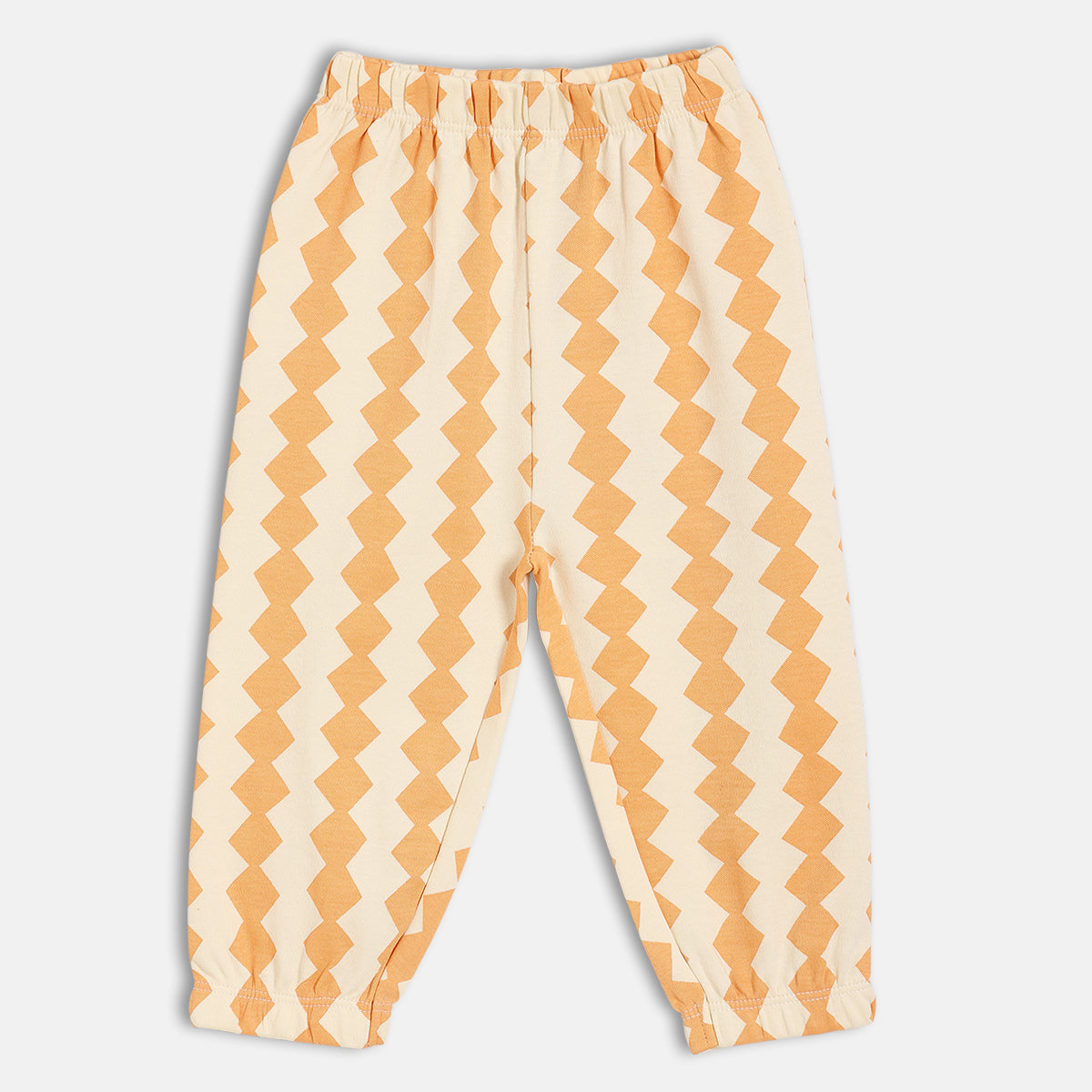 Baby Boys Zigzag Print And Solid Pants Pack Of 2, Yellow And Beige