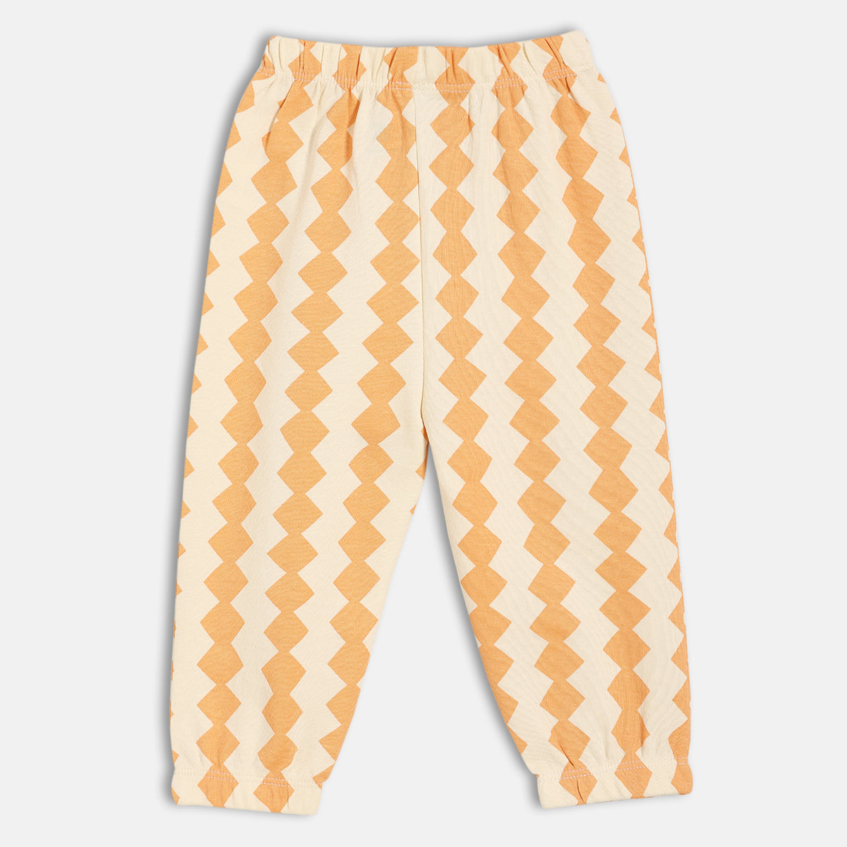 Baby Boys Zigzag Print And Solid Pants Pack Of 2, Yellow And Beige