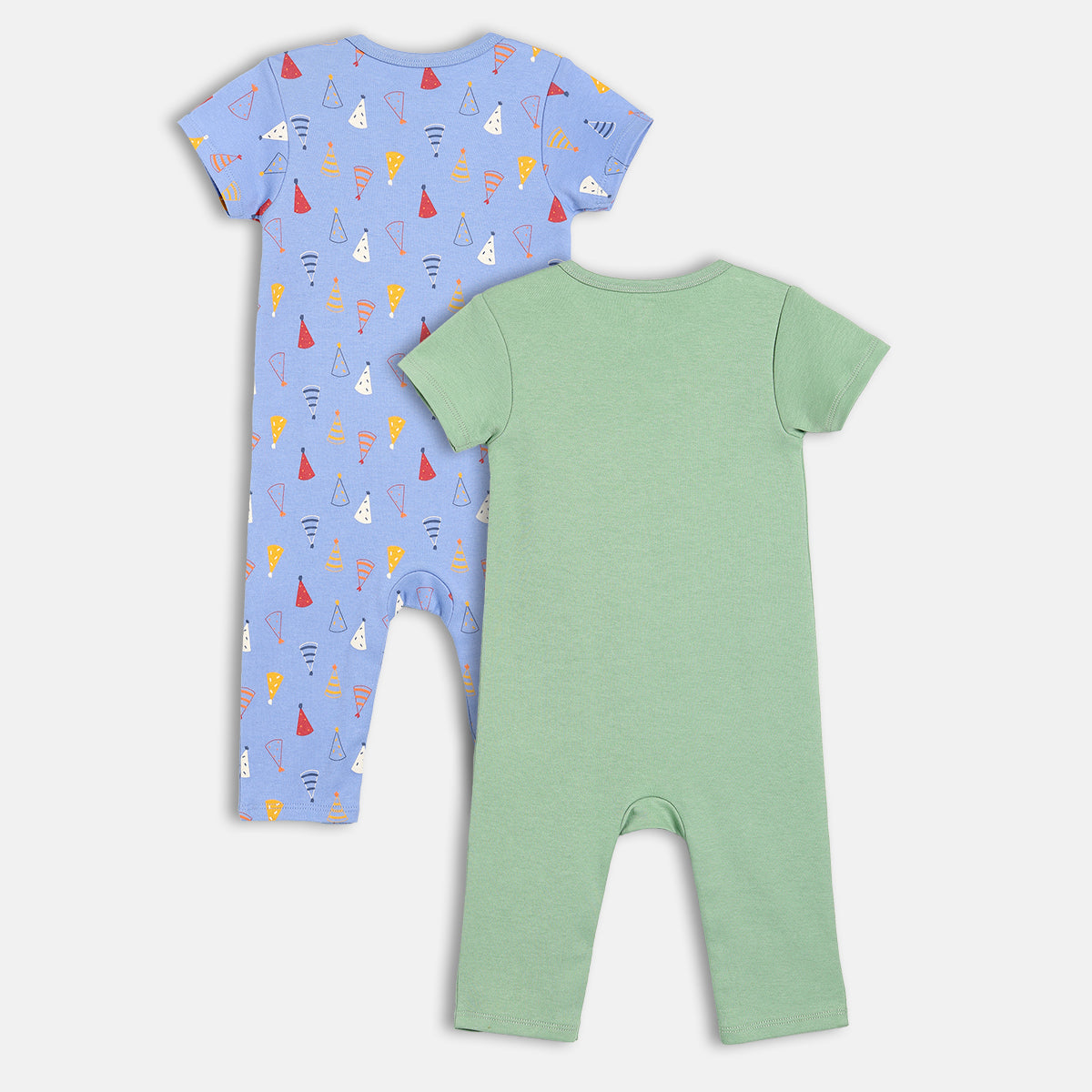 Printed Rompers - Blue & Green