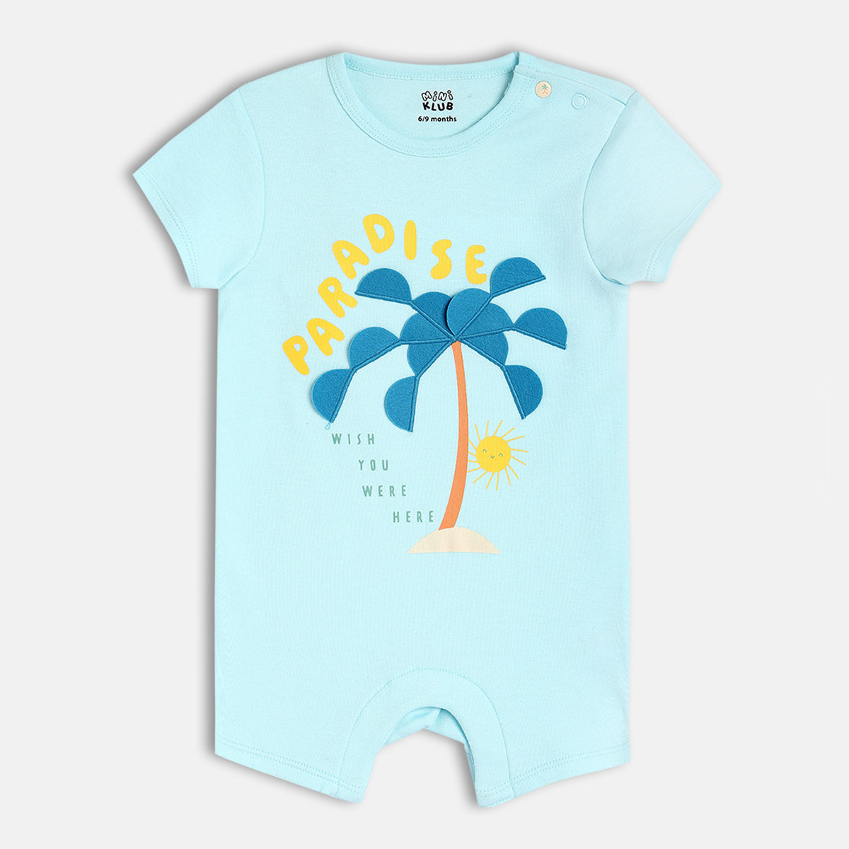 Boys Blue Short Sleeve Romper