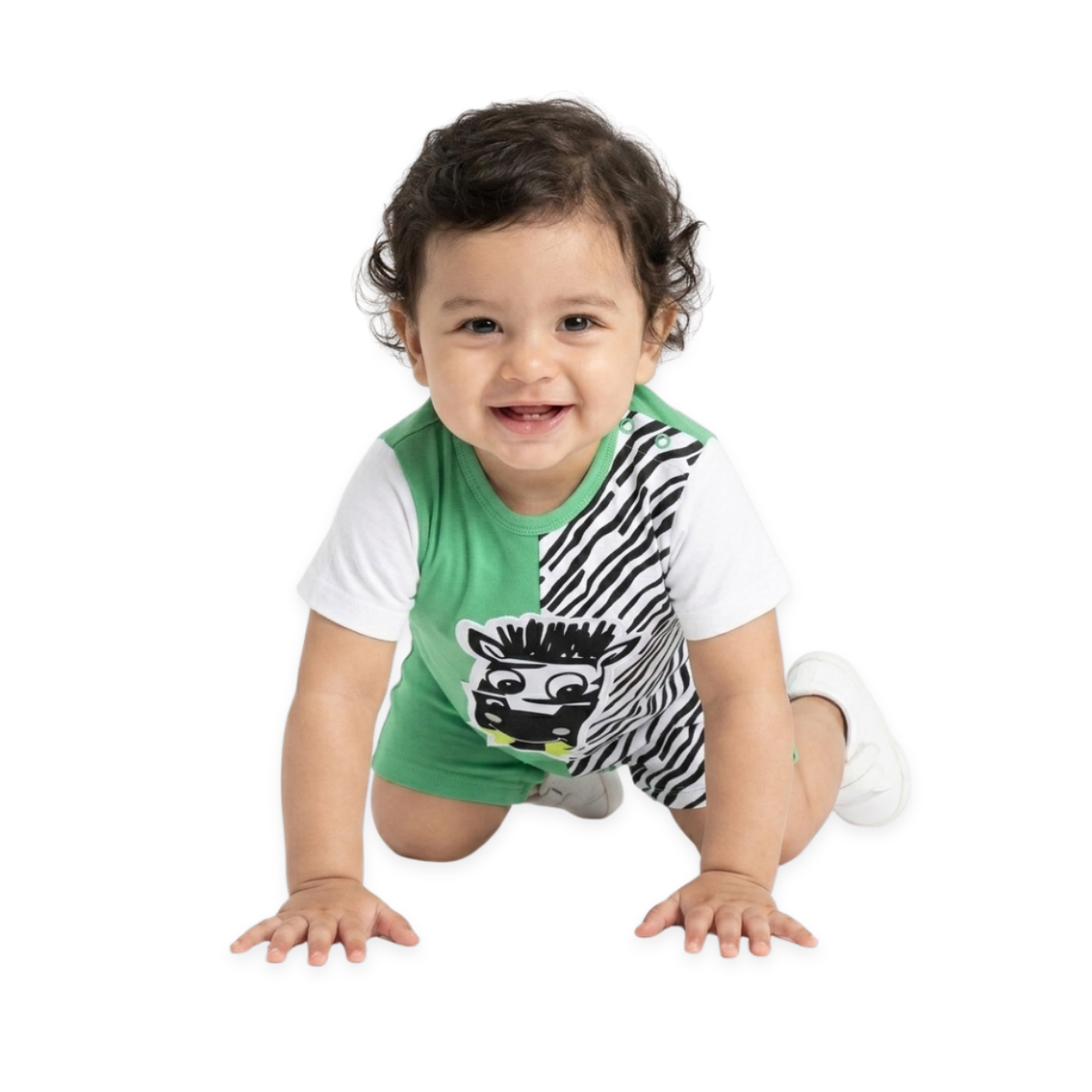 Boys Green Short Sleeve Romper