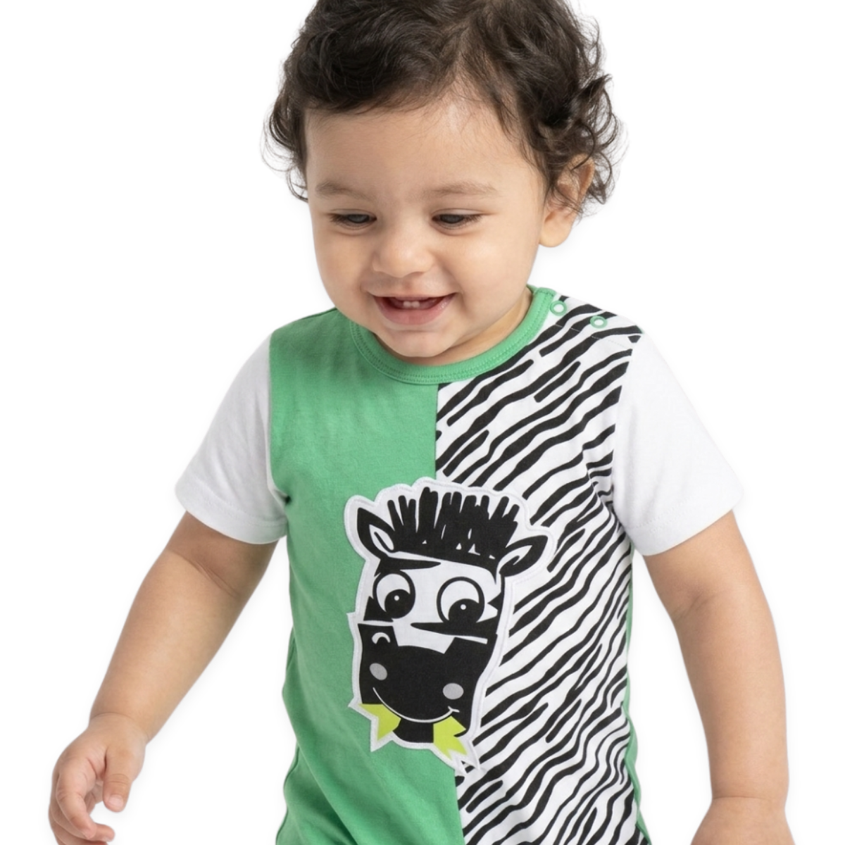 Boys Green Short Sleeve Romper