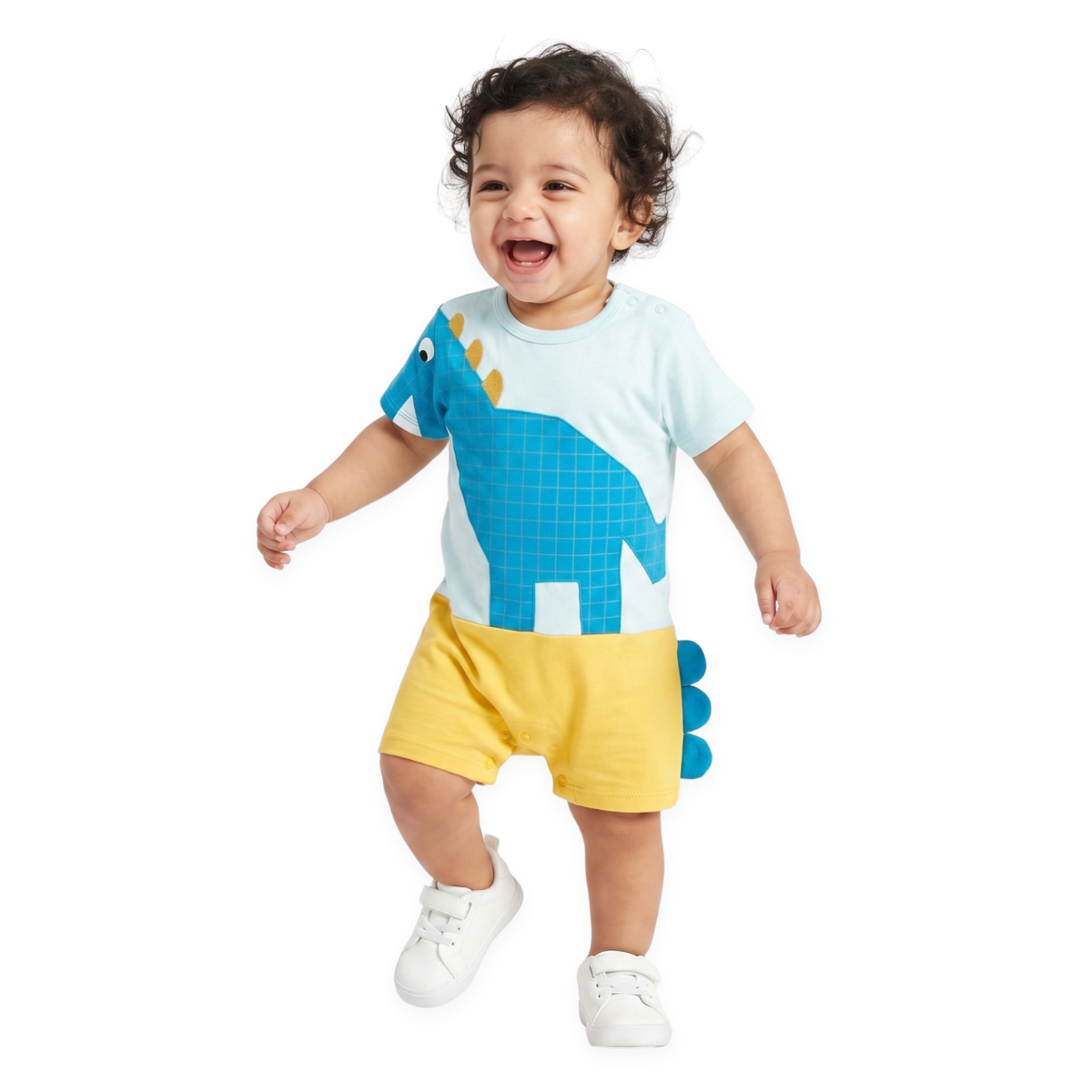 Boys White Short Sleeve Romper