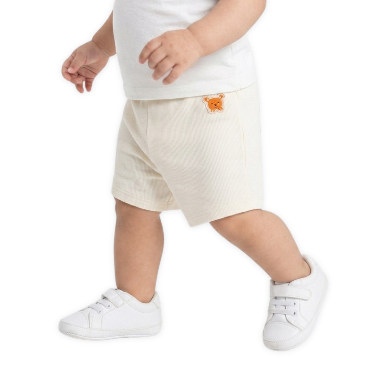 Boys White/Blue Elasticated Shorts