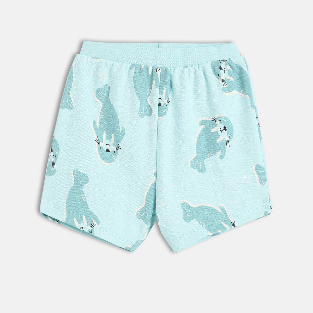 Boys White/Blue Elasticated Shorts