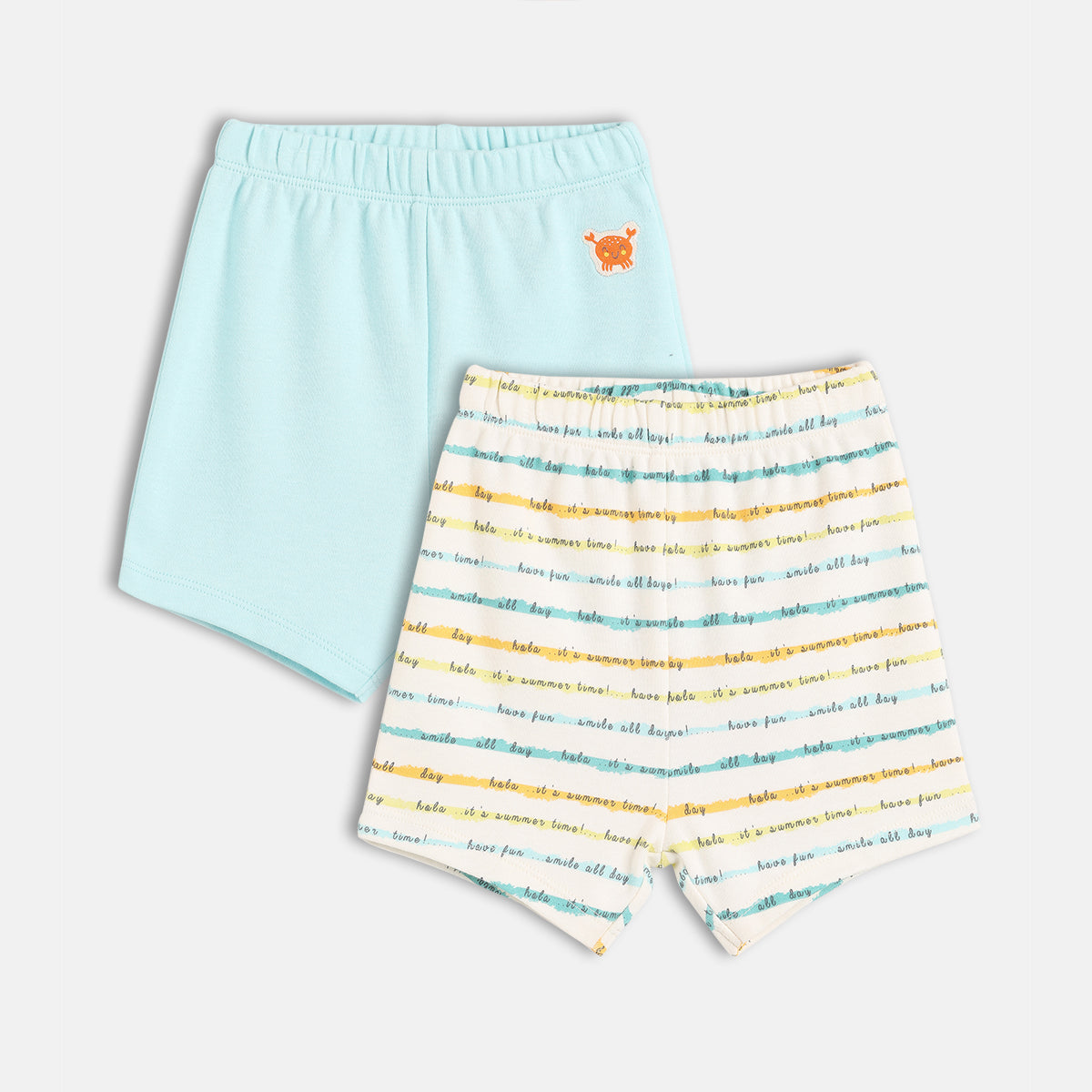 Boys White/Blue Elasticated Shorts