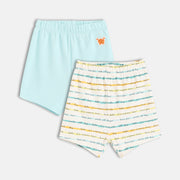 Boys White/Blue Elasticated Shorts