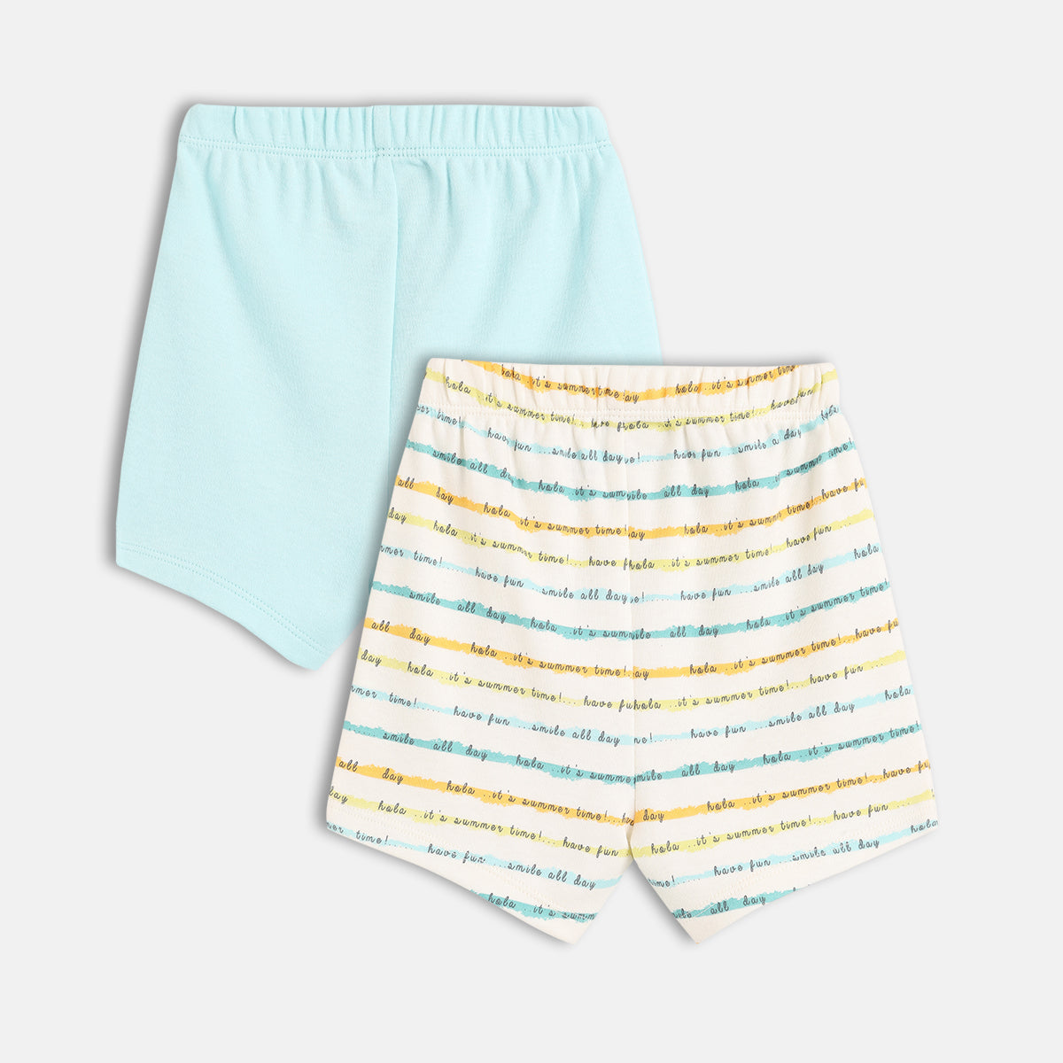 Boys White/Blue Elasticated Shorts