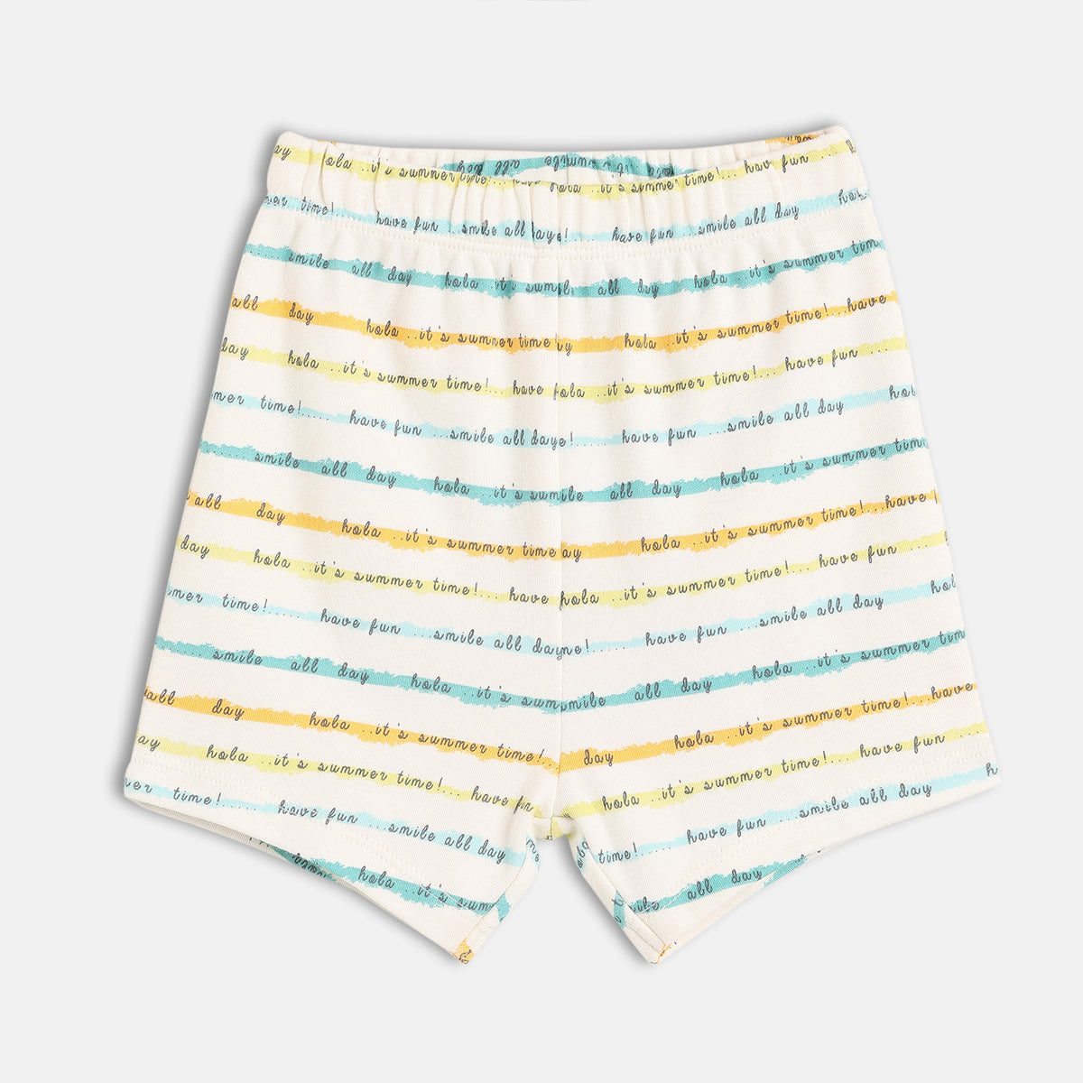 Boys White/Blue Elasticated Shorts