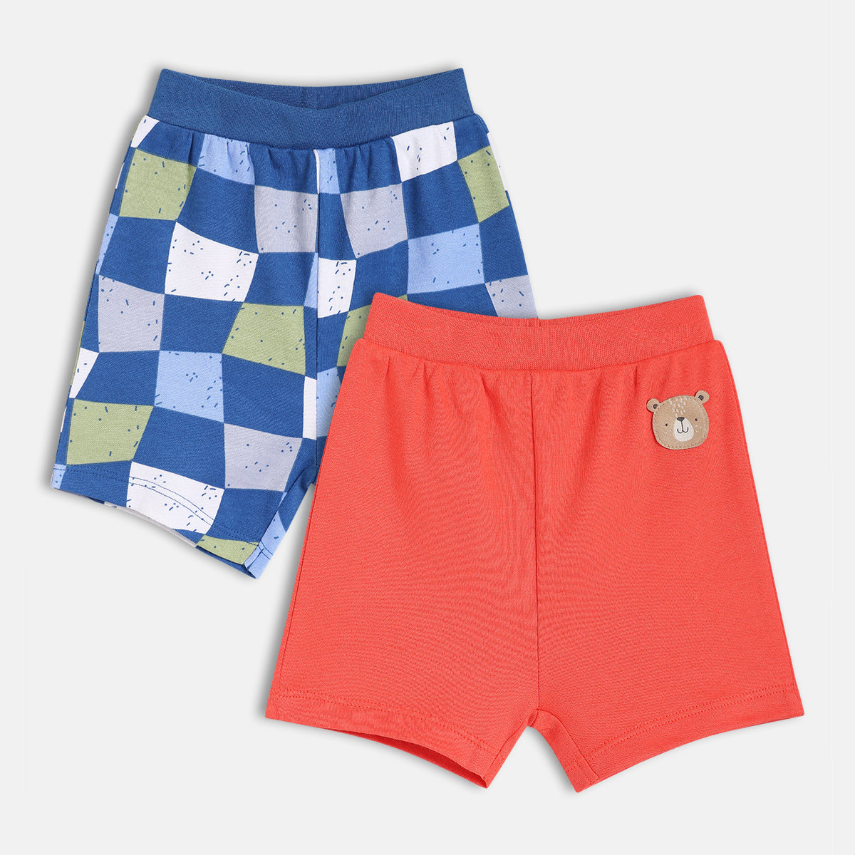 Boys Red/Blue Thigh Length Shorts