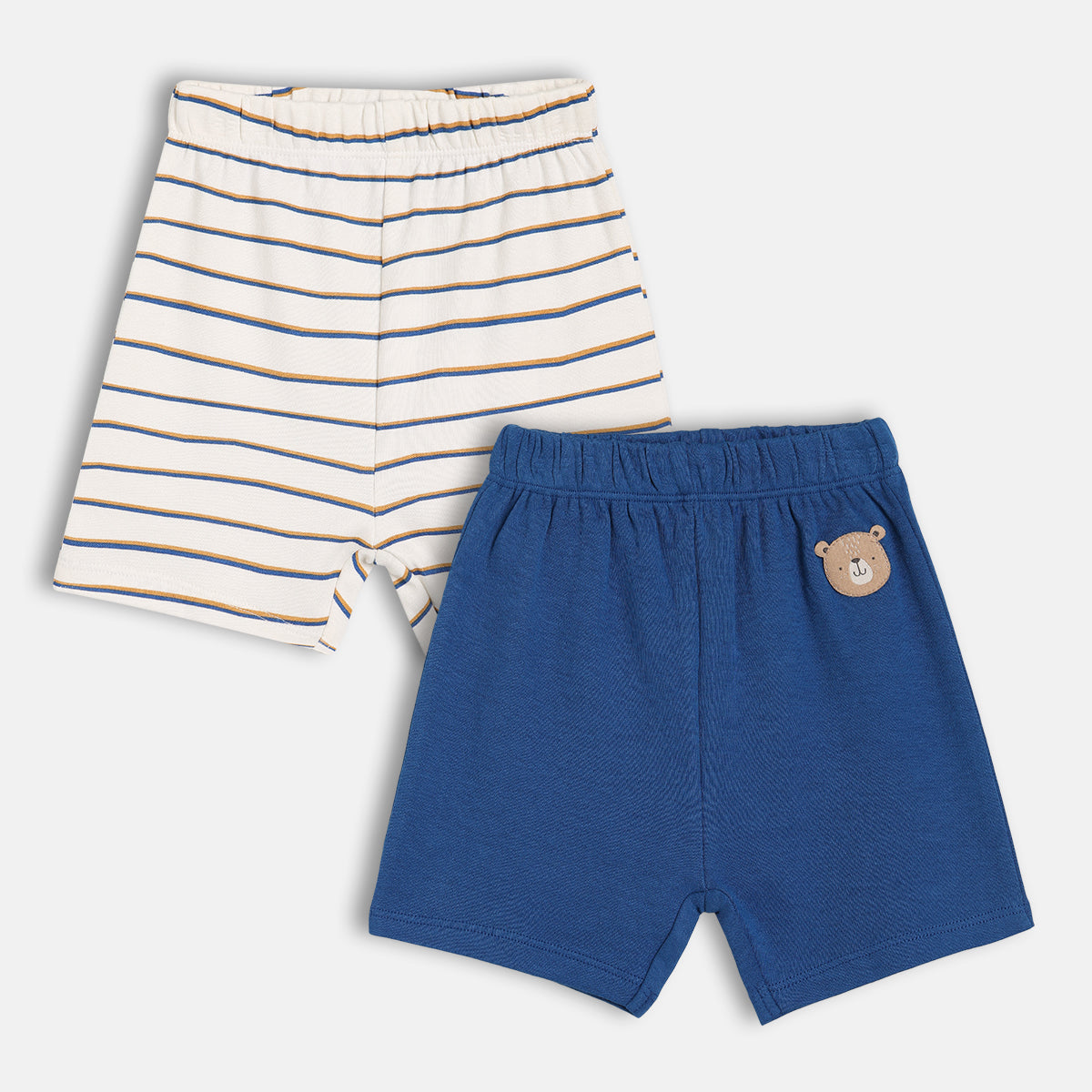 Boys White/Blue Elasticated Shorts