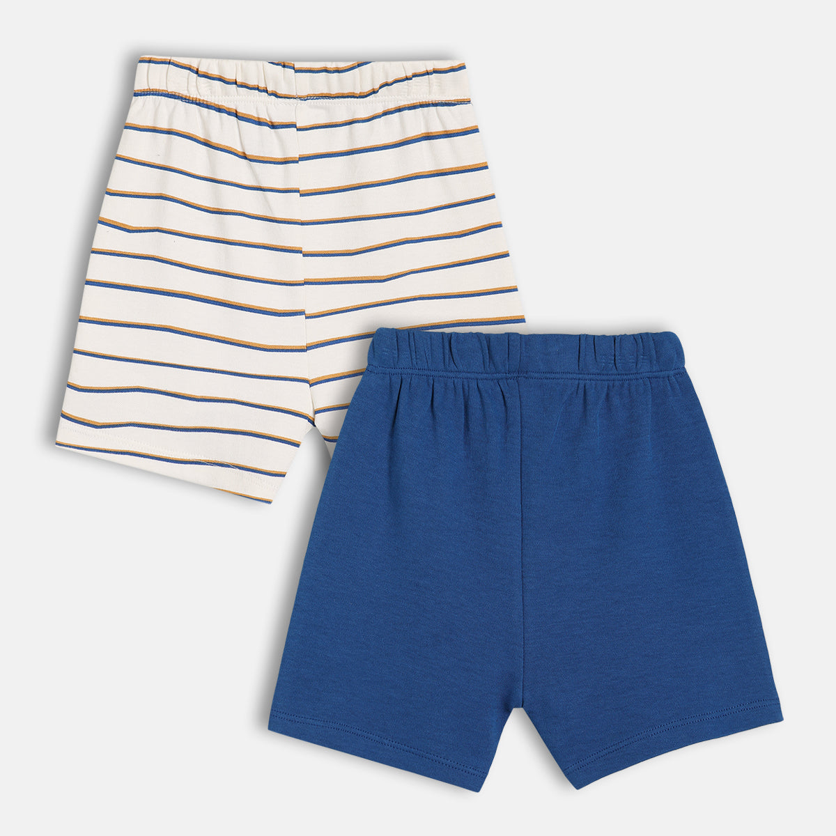 Boys White/Blue Elasticated Shorts