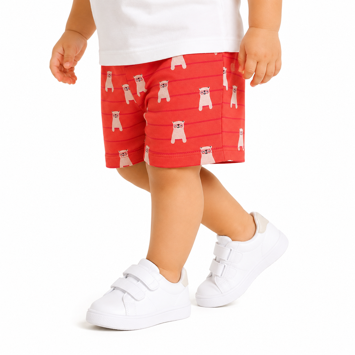 Boys Green/Red Elasticated Shorts