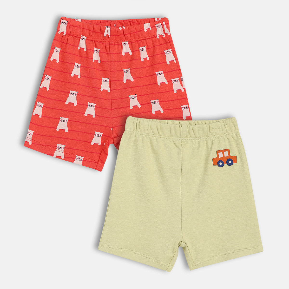 Boys Green/Red Elasticated Shorts