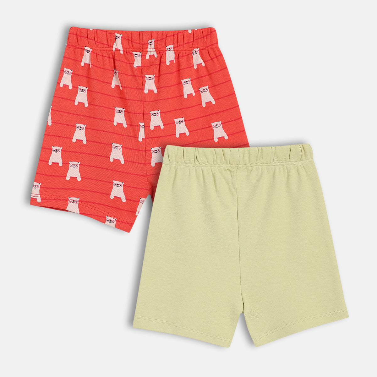Boys Green/Red Elasticated Shorts
