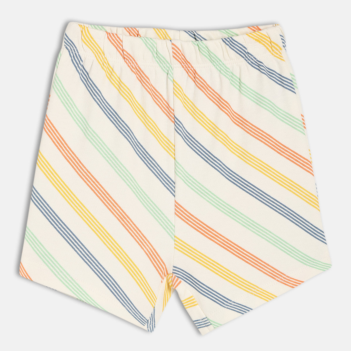 Baby Boys Striped And Solid Shorts Pack Of 2, Multicolour