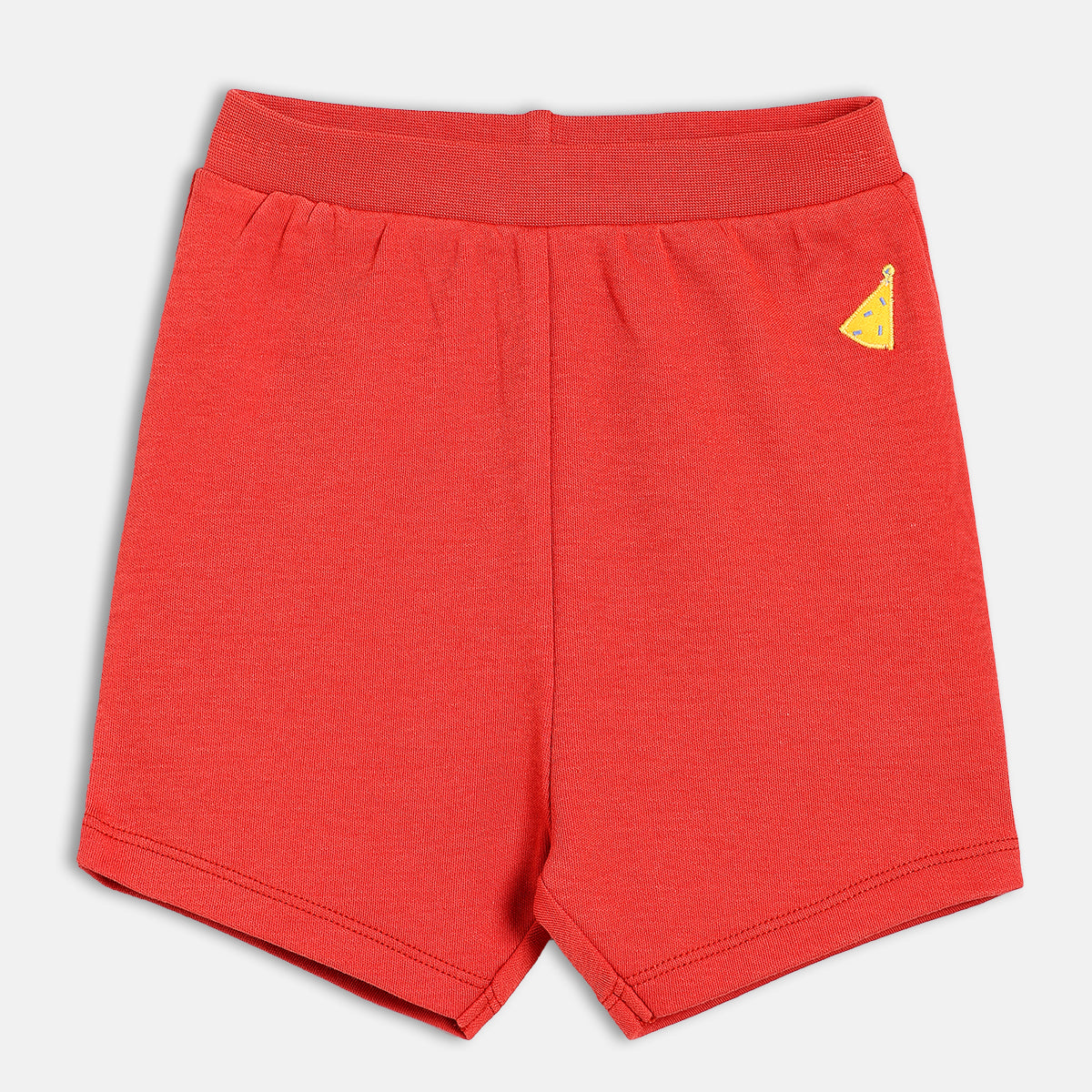 Solid & Cap Printed Shorts - Blue & Red
