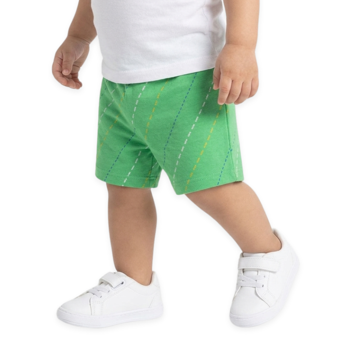 Boys White/Green Shorts