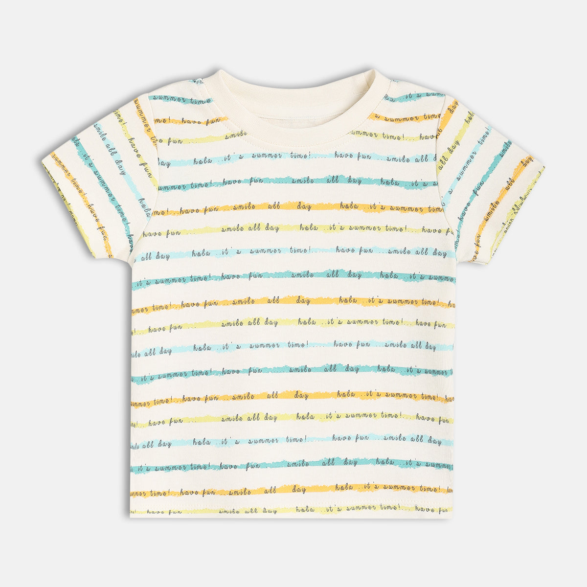 Boys White/Blue Short Sleeve T-Shirt
