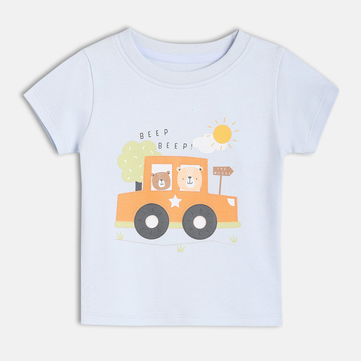 Baby Boys Graphic And All Over Print T-Shirt Pack Of 2, Yellow And Blue