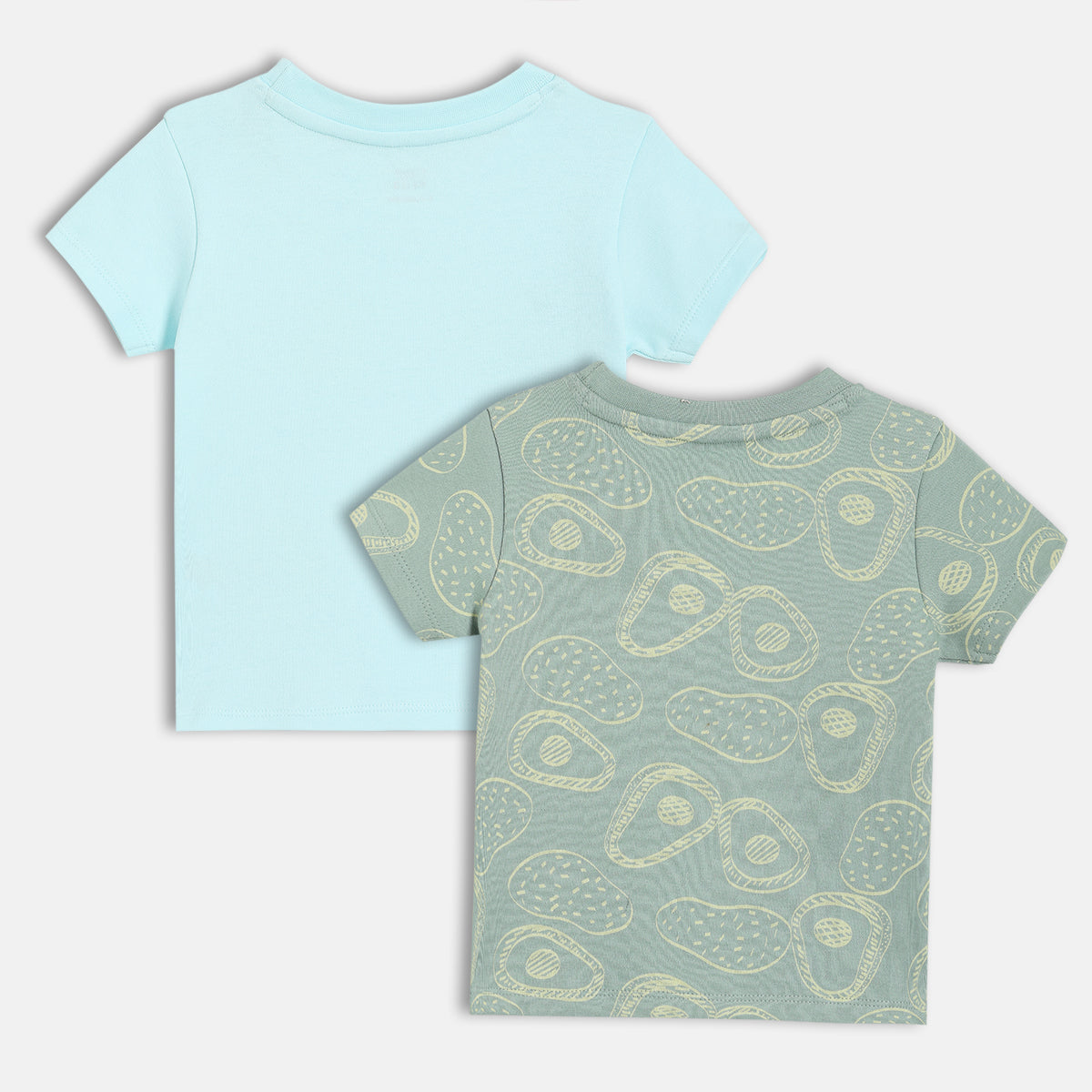 Baby Boys Graphic And All Over Print T-Shirt Pack Of 2, Blue And Green