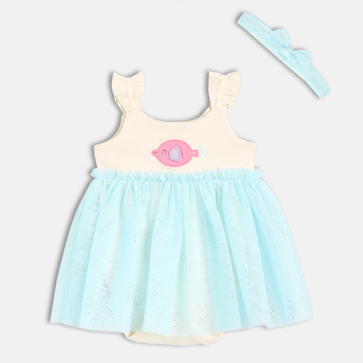 Girls White/Blue Body Suit