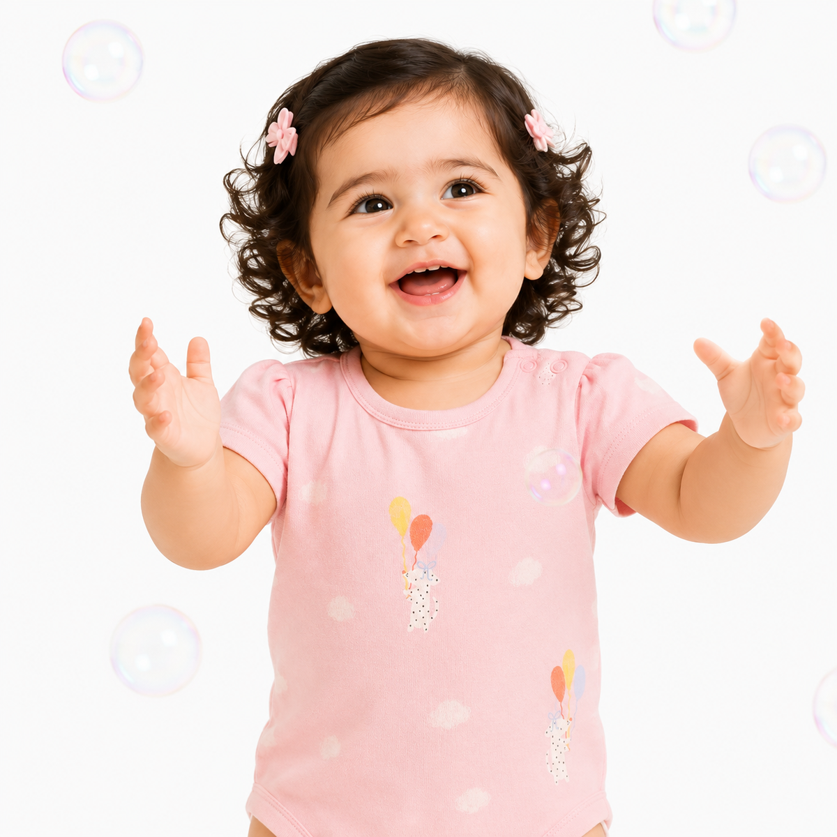 Girls Pink/Multi Body Suit
