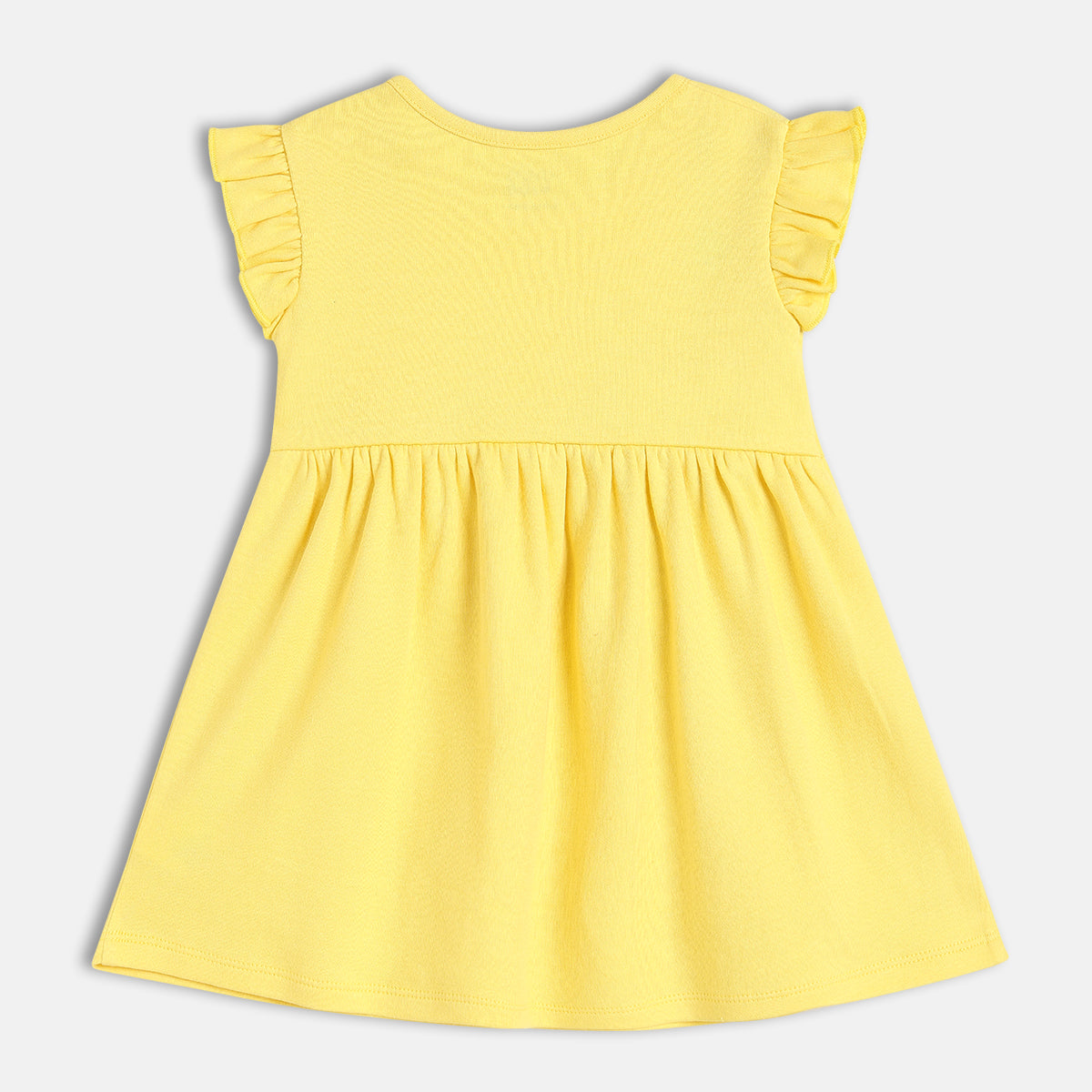 Baby Girls Rainbow And Teddy Print Dress Pack Of 2,Yellow And Green