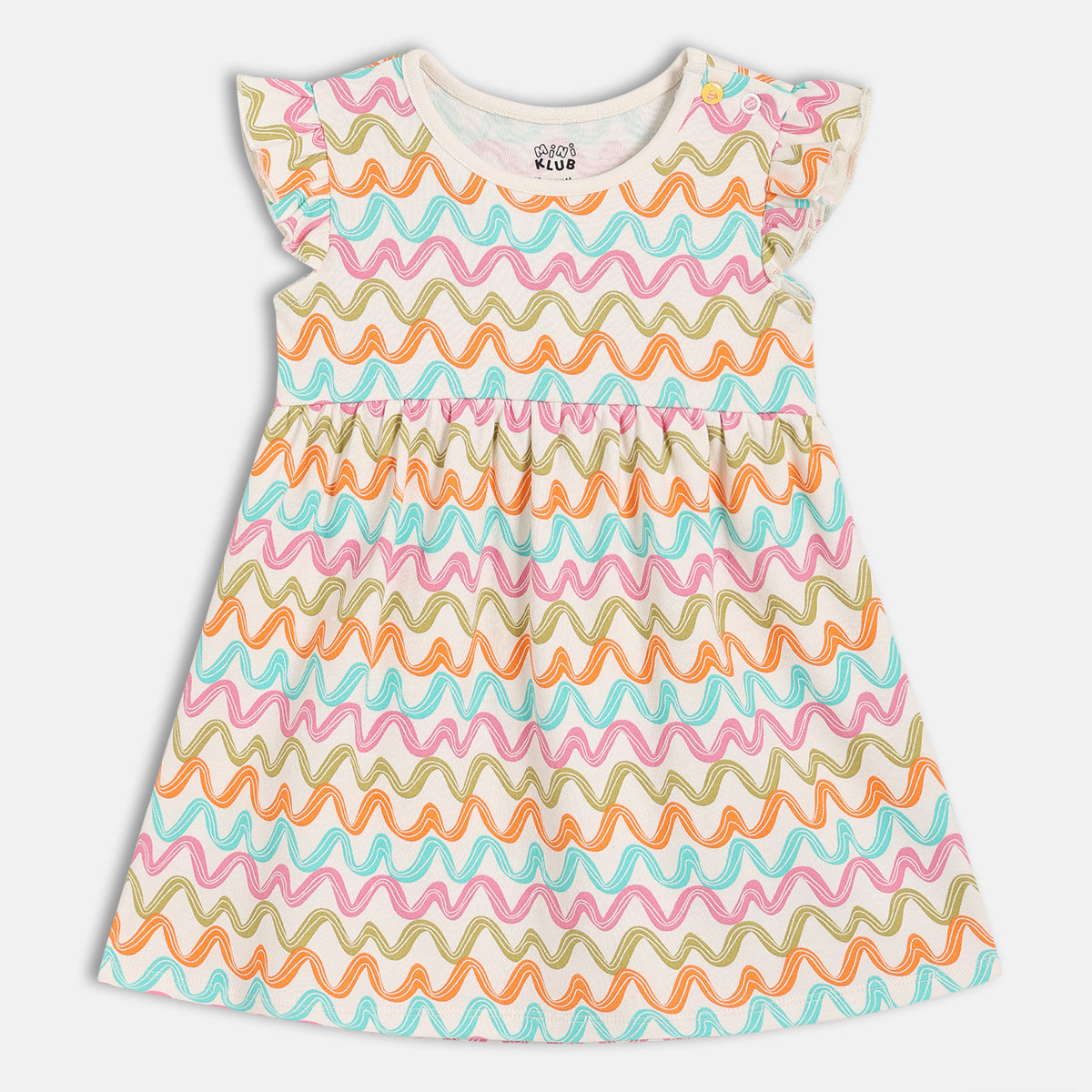 Baby Girls Ice Cream And Wave Print Dresses Pack Of 2, Multicolour