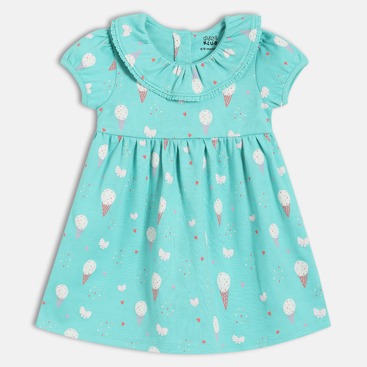 Baby Girls Ice Cream And Wave Print Dresses Pack Of 2, Multicolour
