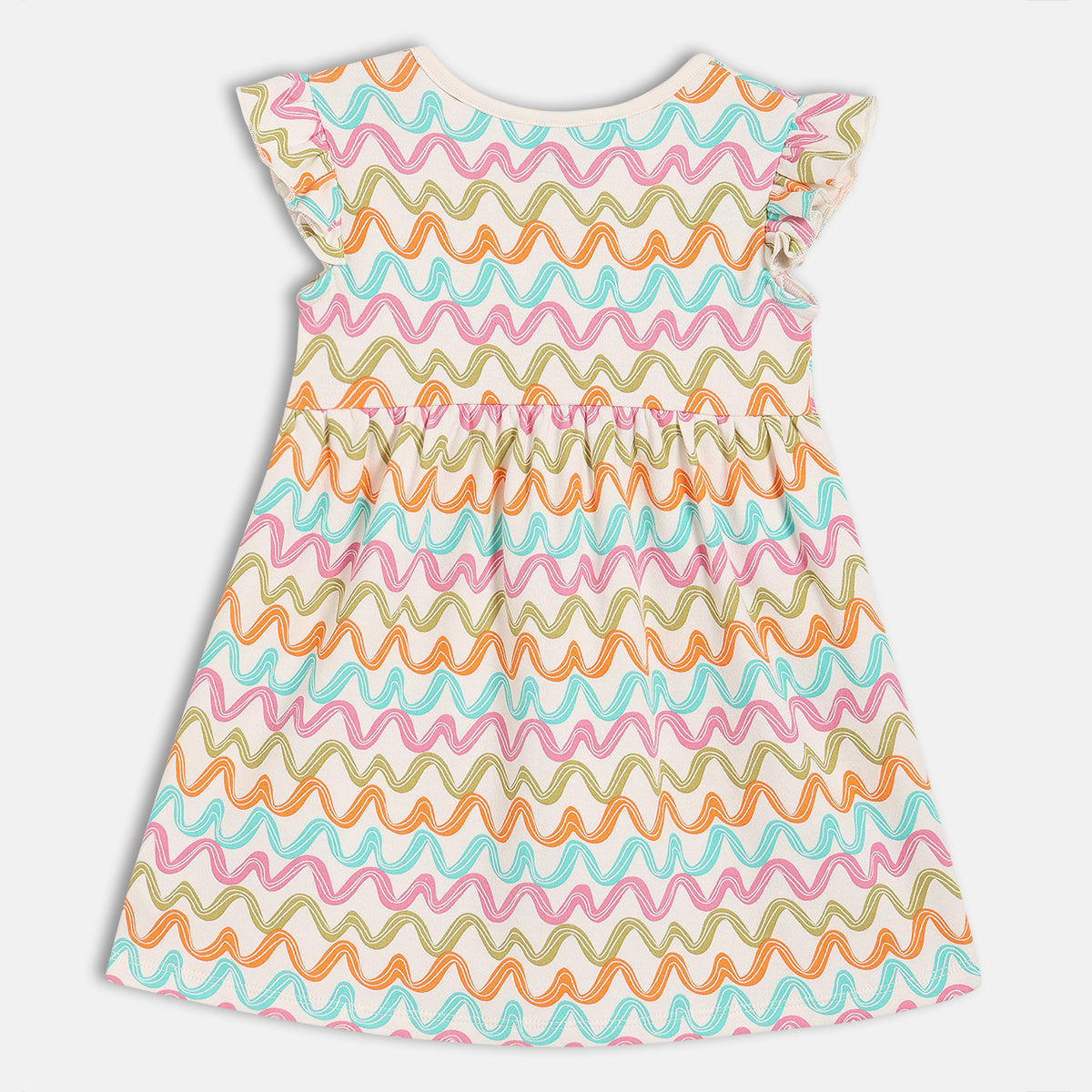 Baby Girls Ice Cream And Wave Print Dresses Pack Of 2, Multicolour
