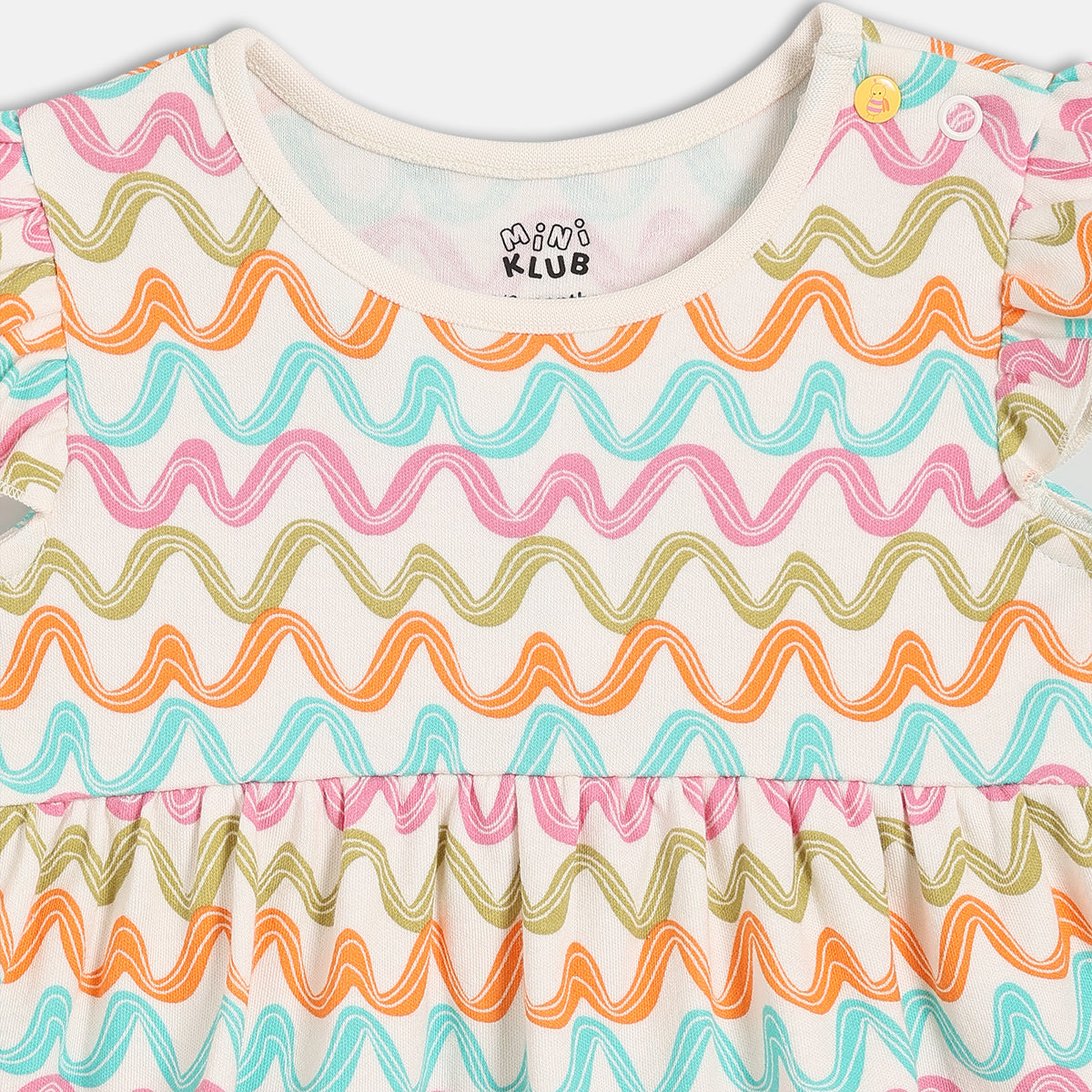 Baby Girls Ice Cream And Wave Print Dresses Pack Of 2, Multicolour